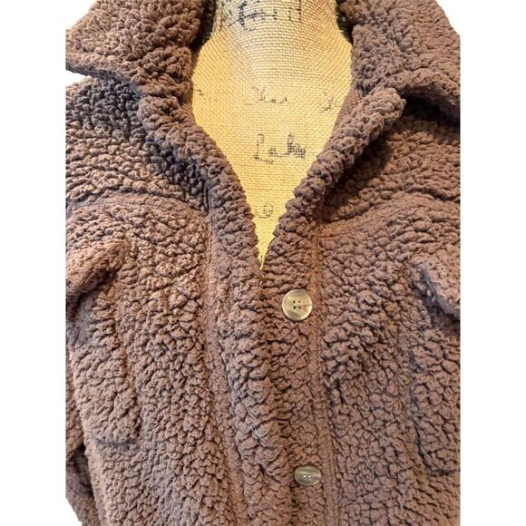 32 Degrees Women's Brown Sherpa Jacket Size L Button Down Casual - Picture 3 of 10